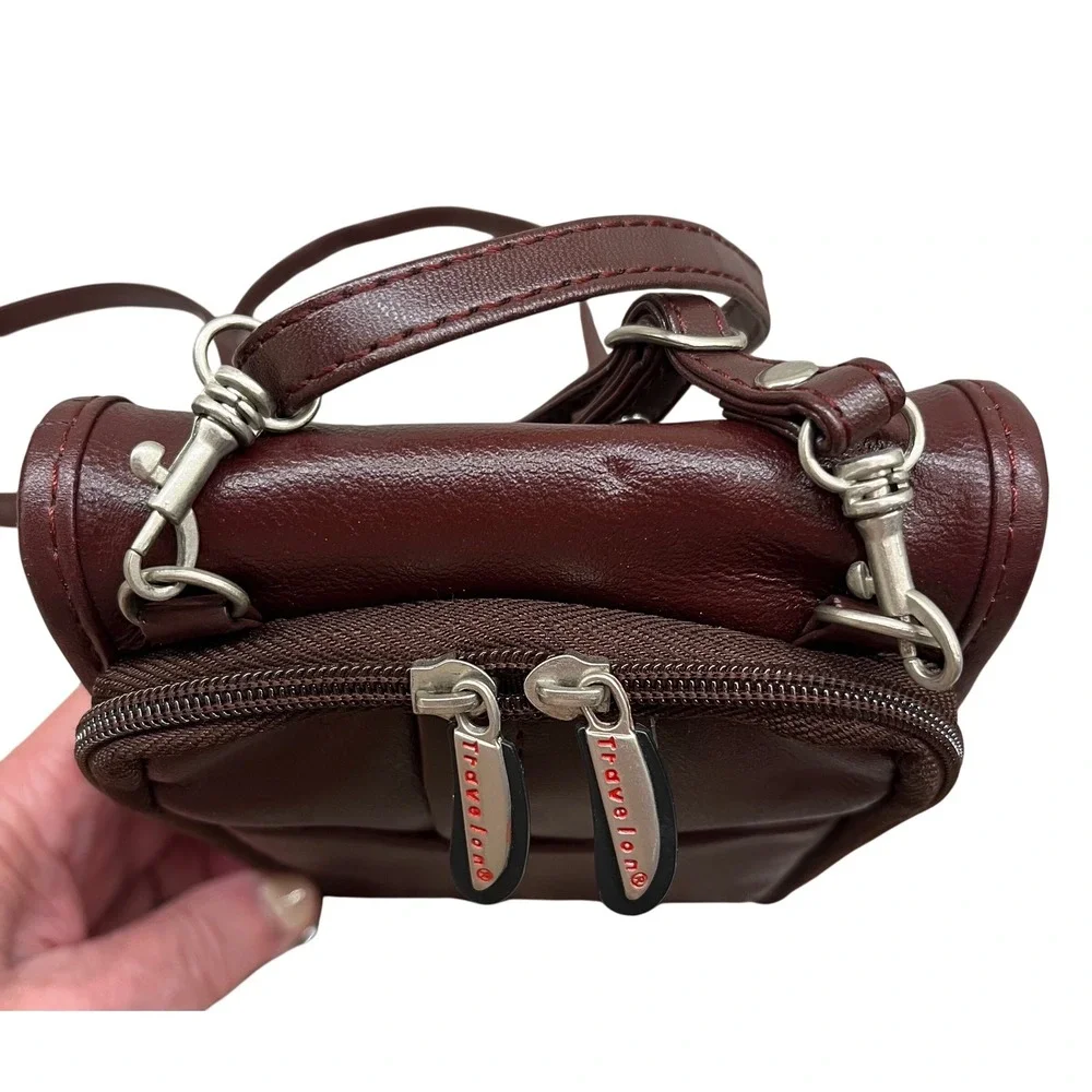 Travelon Crossbody Bag Travel Purse Shoulder Bag Burgundy Organizer